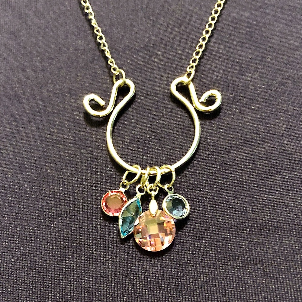 Delicate Charm necklace with 4 crystal charms